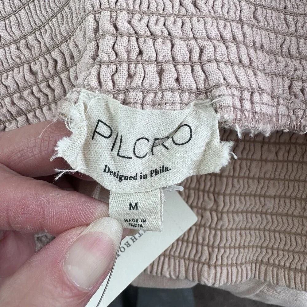 Anthropologie Blush Cropped Wide-Leg Drawstring Pants